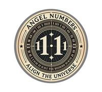 Angel Numbers Align Universe Pattern Print Metal Tin Sign Vintage Garden Bedroom Cafe Bar Man Cave Home Wall Decor Metal Poster 8x8 inches