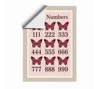 Angel Numbers Grid Minimalist Unframed Wall Art Print A4 (29.7×21cm), Wall Decor for Living Room, Bedroom, Office & Home, Art Gift