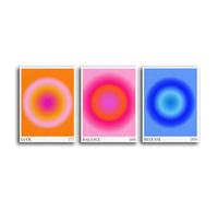 Angel Numbers Luck Balance Release Hot Pink Preppy Orange Aura Energy Gradient Wall Art Poster Prints for Bedroom Dorm Decor,Spiritual Decorations Poster Unframed Set of 3 (8x10inch)