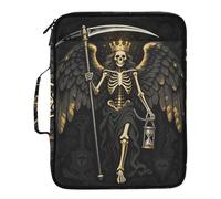 Angel of Death Grim Reaper File Folder Jacket Includes Zip Pocket 1.5-Inch 3-Ringing Zip Up Binder with Zipper Closure for Office