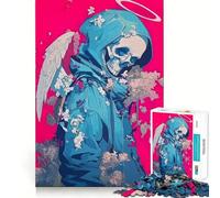 Angel of Death with Flowers 1000 Piece Jigsaws for Adults Mind Train Fun Precision Cut Smooth Edges Absorbing Activity for Quiet Nights (38x52cm)