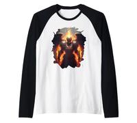 Angel of Fire with Flames of Hell Raglan Baseball Tee