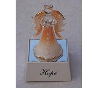ANGEL OF HOPE, CANDLE, ORANGE Glittered Wings and Dress & L.E.D. Light Up Base