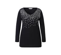 Angel of Style ladies plus size T-shirt A-line silver star print