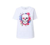 Angel of Style women's plus size T-shirt boxy fit floral skull motif 842498