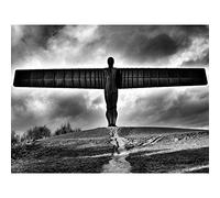 Angel Of The North Black And White Large Wall Art Print Canvas Premium Poster