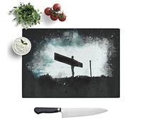 Angel of The North in Newcastle Vol.3 Paint Splash - Textured Chopping Board - Worktop Saver - Cutting Board - Heat Resistant, Shatterproof and Hygenic - 39 x 28.5 cm