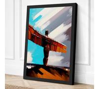 Angel of the North Industrial Canvas Wall Art Print 24x16 Inch