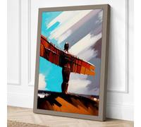 Angel of the North Industrial Canvas Wall Art Print 36x24 Inch