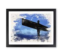 Angel of the North Newcastle 2 Modern FC Framed Print | A2 Black Framed Wall Art | Ready to Hang | Modern Nature Picture | Living Room Bedroom Lounge Office
