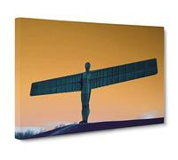 Angel of the North Newcastle 3 Modern Canvas Wall Art Print Ready to Hang, Framed Picture for Living Room Bedroom Home Office Décor, 30x20 Inch (76x50 cm)