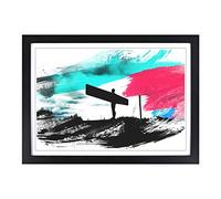 Angel of The North Newcastle 4 V2 Framed Print | A2 Black Framed Wall Art | Ready to Hang | Modern Nature Picture | Living Room Bedroom Lounge Office