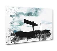 Angel of the North Newcastle 4 V3 Canvas Print | Gallery Wrapped 30mm Frame Wall Art | 30x20 inches | Ready to Hang | Modern Religious Picture | Living Room Bedroom Lounge Office