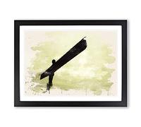 Angel of the North Newcastle Modern FC Framed Print | A4 Black Framed Wall Art | Ready to Hang | Modern Nature Picture | Living Room Bedroom Lounge Office