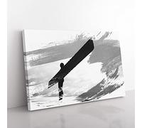 Angel of the North Newcastle V1 Modern Canvas Wall Art Print Ready to Hang, Framed Picture for Living Room Bedroom Home Office Décor, 50x35 cm (20x14 Inch)