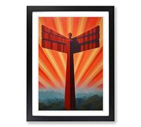 Angel of the North Op No.2 Framed Print | A2 Black Framed Wall Art | Ready to Hang | Modern Nature Picture | Living Room Bedroom Lounge Office