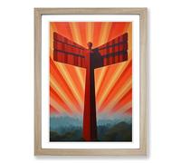 Angel of the North Op No.2 Framed Print | A2 Oak Framed Wall Art | Ready to Hang | Modern Nature Picture | Living Room Bedroom Lounge Office