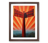 Angel of the North Op No.2 Framed Print | A2 Walnut Framed Wall Art | Ready to Hang | Modern Nature Picture | Living Room Bedroom Lounge Office