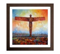 Angel of the North Post-Impressionism Framed Print | 18x18 Inch Walnut Framed Wall Art | Ready to Hang | Impressionist Nature Picture | Living Room Bedroom Lounge Office