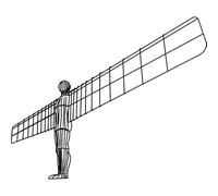 'Angel of The North' Rubber Stamp - Unmounted Design for Crafting & Scrapbooking, A7 (RS00046703)