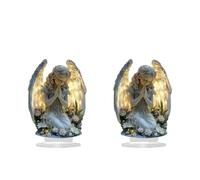 Angel Ornament Devout Girl With Glowing Angel Wings Desktop Tabletop Home Decoration for Bedroom Living Room Study Room Office Decor Christmas Birthday Gifts