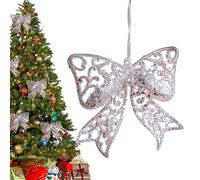 Angel Ornaments,Christmas Tree Bows - Sparkling Snowflake Pendant for Patio Ceiling Wall Front Door Nursery Backyard Fence Garden Tree