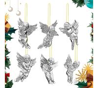 Angel Ornaments Set | Christmas Tree Ornaments Set, Silver/Gold Christmas Tree Angel Pendant, Holiday Home Decor, Silver/Gold Angels