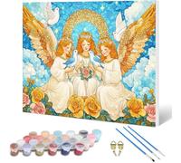 Angel Paint by Numbers Bird Painting by Numbers for Adults Beginner DIY Digital Painting Hobbies for Adults Women with 3 Brush and Acrylic Paints Kit for Home Decor, Gifts 20x16inch -hjw25010W5