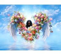 Angel Paint by Numbers for Adults Beginner with Frame, Flower Painting by Numbers for Children, DIY Acrylic Oil Painting Number Kits Art Crafts, Hobbies for Adults Room Wall Decor 30x40 cm Q-5623
