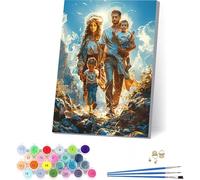 Angel Paint by Numbers for Adults, Couple Paint by Numbers Kits on Cavans, Easy DIY Oil Painting Kits on Canvas with Acrylic and Brushes, Hobbies for Adults Women, Home Wall Decor 12x16 in 1-2303