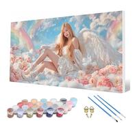 Angel Paint by Numbers for Adults, Paint by Numbers Cloud Pattern Design Painting Kits, Acrylic Painting Kit with Brushes Adult Crafts for Room Decor, Wall Art, Gifts for Women 36 x 72 inch -hcw25074A