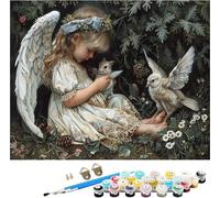 Angel Paint by Numbers for Adults, Paint by Numbers Kits Bird on Canvas for Beginner, DIY Canvas Oil Painting Kit with Acrylic Pigment and Brushes, Home Wall Decor, Gifts for Women 32x44in A-2304