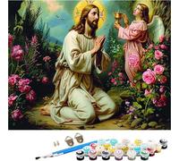 Angel Paint by Numbers for Adults, Paint by Numbers Kits Flower on Canvas for Beginner, DIY Canvas Oil Painting Kit with Acrylic Pigment and Brushes, Home Wall Decor, Gifts for Women 24x28in L-1905