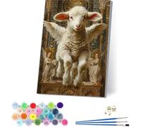 Angel Paint by Numbers for Adults with Frame, Animal Paint by Numbers on Canvas, Easy DIY Oil Painting Kit with Brushes for Beginner, Adult Crafts, for Home Wall Decor, Gifts for Women 28x38in 2-5038