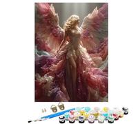 Angel Paint by Numbers for Children, 32 x 44 inch Large Paint by Numbers for Adults Woman, DIY Oil Paintings Crafts Hobbies for Women Gifts With Brushes and Acrylic Pigment Home Wall Decor KSWWK175