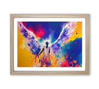 Angel Painted Vol.5 Abstract Framed Print | A4 Oak Framed Wall Art | Ready to Hang | Abstract Fantasy Picture | Living Room Bedroom Lounge Office