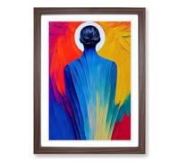 Angel Palette Knife Vol.4 Framed Print | A2 Walnut Framed Wall Art | Ready to Hang | Modern Nature Picture | Living Room Bedroom Lounge Office