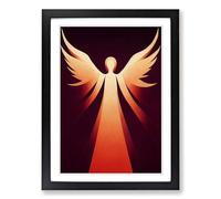Angel Patchwork Framed Print | A2 Black Framed Wall Art | Ready to Hang | Modern Nature Picture | Living Room Bedroom Lounge Office