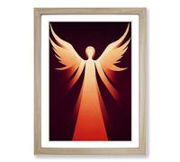 Angel Patchwork Framed Print | A2 Oak Framed Wall Art | Ready to Hang | Modern Nature Picture | Living Room Bedroom Lounge Office