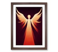 Angel Patchwork Framed Print | A2 Walnut Framed Wall Art | Ready to Hang | Modern Nature Picture | Living Room Bedroom Lounge Office