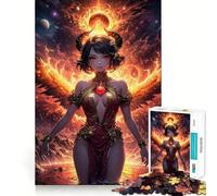 Angel Phoenix Anime Girl Adults 1000 Piece Jigsaw Puzzle Think Exercise Game Zero Gap Bonding Activity for Loved Ones (38x26cm)