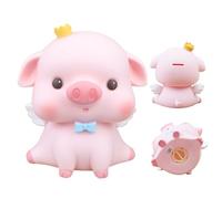 Angel Pigs Piggy Bank, Multi-Scene Applicable, Medium/large, Angel Piggy Banks, Cute Cartoon Pig Coin Bank, Enamel Material, For Kids Birthday Gifting