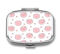 Angel Pill Box 2 Compartment, Portable Pill Case with Mirror for Pocket Purse Travel, Mini Metal Medicine Organizer for Vitamins Fish Oil