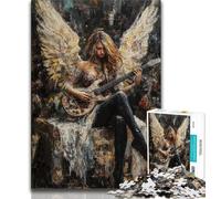 Angel Playing Guitar Oil Painting 1000 Piece Jigsaw Puzzles for Adults,Decompressing Intellectual Educational Toy Birthday Present,Gifts,Wall Art 50x75cm