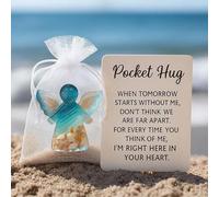 Angel Pocket Hug in Memory of The Dead, Emotional Grief Support Beach Themed Angel Souvenir with Card, Resin Angel Keepsake with Poem Card for Loss, Memorial Comfort for Loved Ones