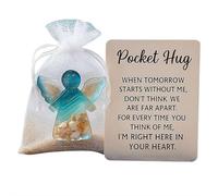 Angel Pocket Hug in Memory of The Dead,Emotional Grief Support Beach Themed Angel with Card,Beach,Sympathy Gift with Healing Symbolism,Resin Angel Keepsake with Poem Card for Loss,Memorial Comfort