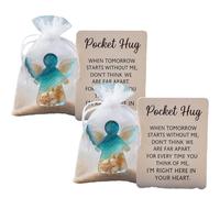 Angel Pocket Hug in Memory of the Dead, Emotional Grief Support Beach Themed Angel with Card, Healing Symbolism and Memory Keeper, Perfect Sympathy Gift(2pcs)