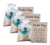 Angel Pocket Hug in Memory of the Dead, Emotional Grief Support Beach Themed Angel with Card, Healing Symbolism and Memory Keeper, Perfect Sympathy Gift(3pcs)