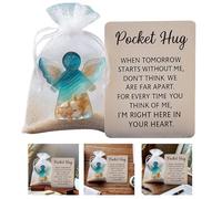 Angel Pocket Hug in Memory of The Dead,Emotional Grief Support Beach Themed Angel with Card,Resin Angel Keepsake with Poem Card for Loss, Memorial Comfort for Loved Ones1