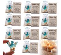 Angel Pocket Hug in Memory of The Dead, Emotional Grief Support Beach Themed Angel with Card, Sympathy Gift, Funeral Decorations for a Memorial Service (10Pcs)